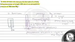To what division will mercury fill the tube of a freely falling barometer of length \( 105 \math...