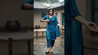 &ldquo;Village girl enjoying the first rain of monsoon 🌧️✨ Pure rustic vibes ❤️&rdquo;#shorts