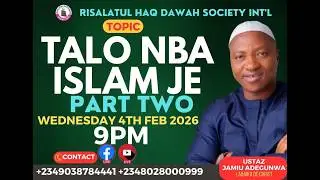 USTAZJAMIU/ TALO NBA ISLAM JE PART TWO