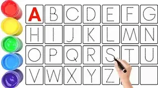 Alphabet, ABC song, ABCD, A to Z, Kids rhymes, collection for writing along dotted lines for toddler