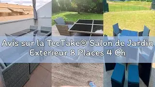 Avis sur la TecTake&reg; Salon de Jardin Exterieur 8 Places 4 Chaise Confortable 4 Tabouret de Jardin av