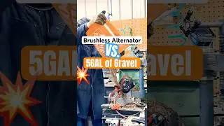 BRUSHLESS ALTERNATOR VS 5GAL OF GRAVEL  #alternators #experiment #brushlessalternator