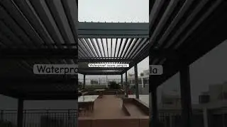Custom made waterproof outdoor aluminum sunshade louvre roof adjustable pergola with roller shutter