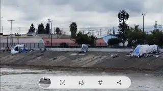 MC Recovery Live Christmas Homeless LA River Bed Encampment In Street Of LA