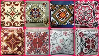 Attractive cross stitch hand embroidered cushion cover design/Cross stitch pillow cover pattern