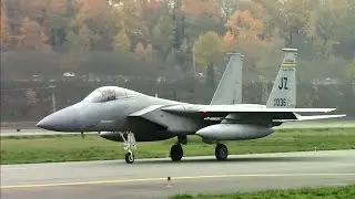 Four F-15 Eagles Taking Off From Seattle