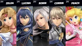 Super Smash Bros. Ultimate - Zelda vs Lucina vs Robin Female vs Corrin Female vs Peach