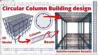 Circular column building design by etabs software | G+2 building design | civil engineering |