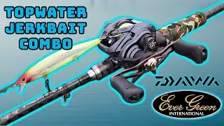 Evergreen Combat Stick Topwater Jerkbait rod, Daiwa Tatula SV TW103