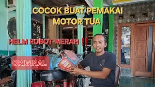 HELM JADUL KLASIK ANTIK LAWAS ADALAH HELM ROBOT ORIGINAL WARNA MERAH ‼️ #motortua #motorklasik