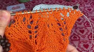 ASMR 🧶A cozy creative corner. The sound of knitting needles, knitting charming lace pattern 🤗