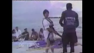 Old woman goes water skiing - fast fail