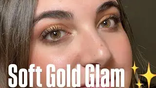 Soft Glam Gold Eyeshadow Makeup ✨ Natural Glowy Look | Easy Eye Makeup Tutorial