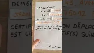 Écris ton attestation de sortie à la main avec Candice ✍️