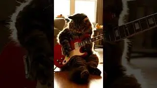 Kucing Rockstar Main Gitar&hellip; Petikan Pertamanya Bikin Auto Subscribe! 🎸😼 #shorts