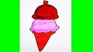 Ice Cream Cone Drawing (FUN Kids Coloring Page)