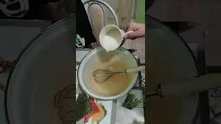 Рецепт: 2шт.жұмыртқа, 1кесе қант, 2кесе сүт, 200г.ұн.