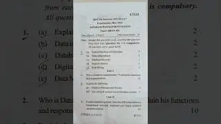 MDU (BBA)4th semester (Database Management System) #exam #questionpaper #mdu