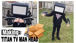 How to make a Titan TV man head costume out of cardboard #titantvman #skibiditoilet