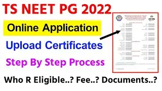 NEET PG 2022 Telangana State CQ Couselling Registration Process & Certificates Upload  #neetpg2022