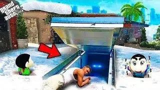 Shinchan and Franklin Build Secret Hidden Bunker to Survive Most Coldest Day in GTA 5