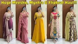 Everything I got from Meesho, Myntra & Flipkart 😍Ethnic wear, co ord set, saree, affordable 💕#haul 