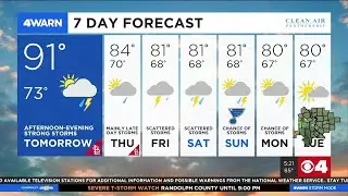 4Warn Forecast: News 4 is in storm mode as a severe thunderstom watch was issued for parts of the