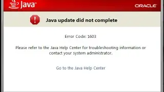 Java 1603 Hatası Çözümü