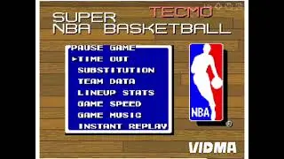 SNES Tecmo Super NBA Basketball - Preseason - New York Knicks vs. Atlanta Hawks