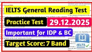 IELTS Reading General Training Practice Test 2025 With Answers | IELTS Reading Test General Training