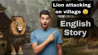 Lion attacking on village 😲//English Story//Lion attacking on village 😲