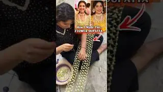 How I Made Flower Dupatta of Radhika Merchant 🌼✨ #shorts #radhikamerchant #makeup