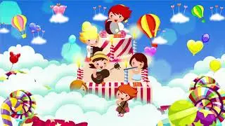 Cartoon birthday sky background - Cartoon kids