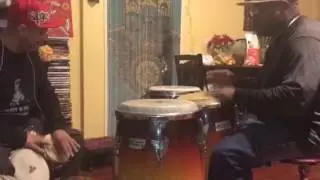 Congas and bongo Enrique Padilla and Marvin congeros