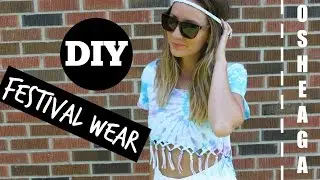 DIY Festival Wear - Tie Dye Fringe Crop Top and Braided Headband