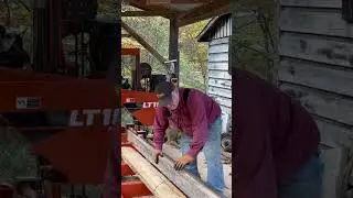#shortvideo! Putting 4th of 6 ##whiteoak! Edging Board on the Mill to saw 1st Edge!!