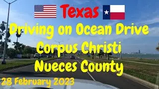 Driving on Ocean Drive - Corpus Christi - Nueces County - Texas - 28 February 2023