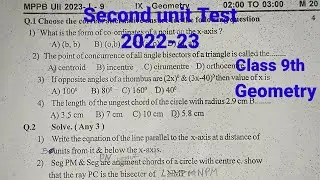 Class 9th Geometry |Second unit Test |2022-23