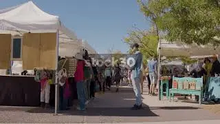 People Browsing Stalls At Santa Fe Farmers Market, New Mexico, USA