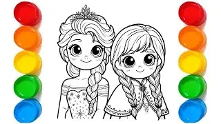 How to Draw a Beautiful Princess Elsa and Anna from Frozen | Disney Princess Drawing for Kids 