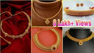Gold thushi necklace design ideas | kolhapuri thushi designs | maharashtrian traditional jewellery