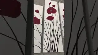 flower painting on canvas | 3 pieces canvas art for wall