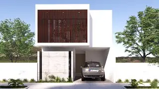 PLANO DE CASA MINIMALISTA DE 6 X 20 METROS / CON ALBERCA Y 4 DORMITORIOS