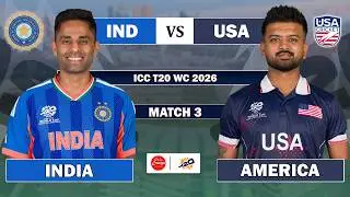 LIVE: India vs USA, 3rd T20 World Cup | Live Cricket match &bull; IND vs USA Match Commentary | USA BAT