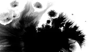 Black ink splash with white background 4K video