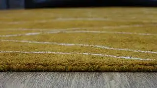 Hand Knotted Loom Silk Mix 5'x8' Area Rug Contemporary Gold White LSM627