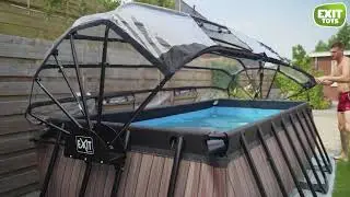 EXIT Wood frame pool 400x200x100cm with dome