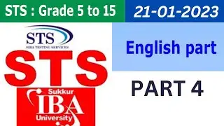 Screening Test for Graduation Category 05 to 15 on 21/01/2023 part 4 #IBA #STS #today sts test