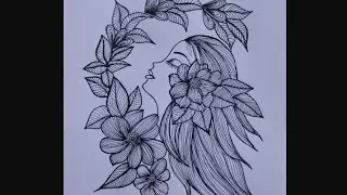 Beautiful Girl Mandal Art