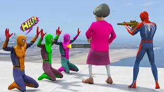 Scary Teacher 3D: Revenge Battle - Colorful Spider Men Kidnapped by Evil Miss T - Rescue Mission!